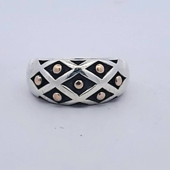 James Avery Silver and Gold Lattice Ring - Picture 1 of 12